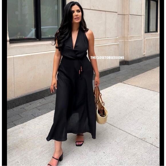 ZARA BLOGGER FAVE!!! Linen Blend Midi Dress NWT - Picture 14 of 17